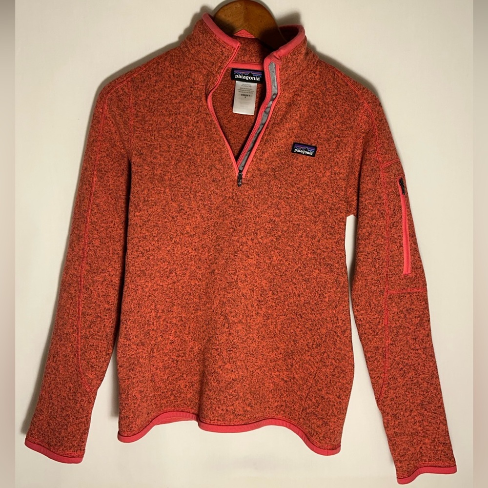 Patagonia Women’s Better Sweater Quarter Zip Small Ginger Berry Fleece